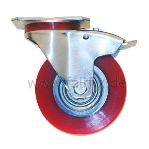 Bockrolle Polyurethan rot - Ø 125/390kg