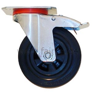 Lenkrolle Gummi schwarz - Ø 100/70 kg